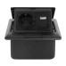 Multifunctional Desktop Socket, EU Plug, 1 Socket, 1 USB, 1 Type-C, Black