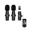 K9 Mini 14 2.4GHz Wireless Microphone Type-C Connector with Adapter , Black