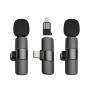 K9 Mini 14 2.4GHz Wireless Microphone Type-C Connector with Adapter , Black