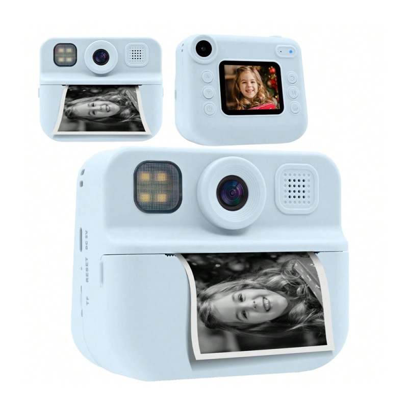 EYESUN Instant Kids Camera with Printing Paper Rolls 030D, Blue
