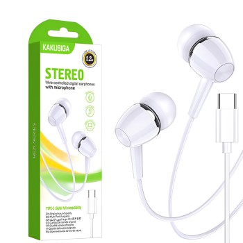 Ksiga Earphones Type-C with Mic Jiaxuan KSC-1296, White