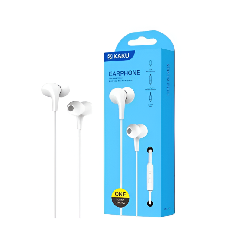 Ksiga Earphones 3.5mm with Mic Feile KSC-403, White
