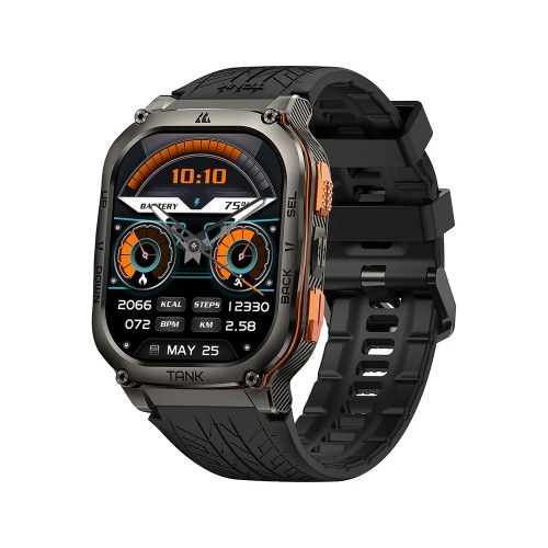 Kospet Smart Watch Tank M3 Ultra, Amoled, Gorilla Glass, GPS, Glonass, 5 ATM, IP69K, Black