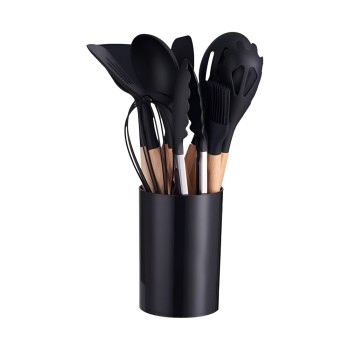 Kitchen Utensils 12 Pcs Set (Small Size), Black