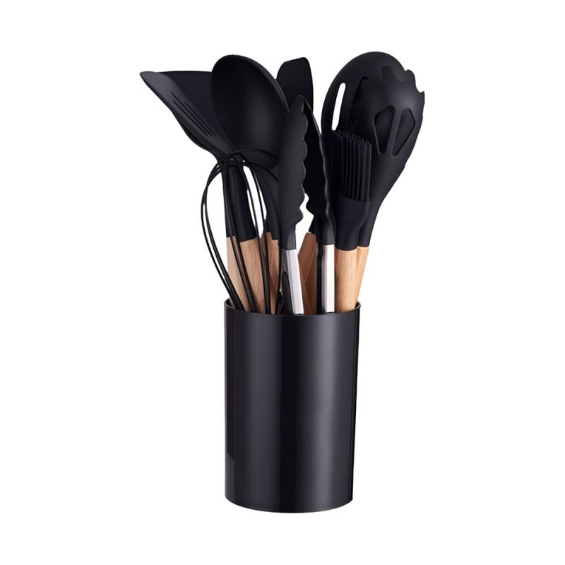 Kitchen Utensils 12 Pcs Set (Small Size), Black