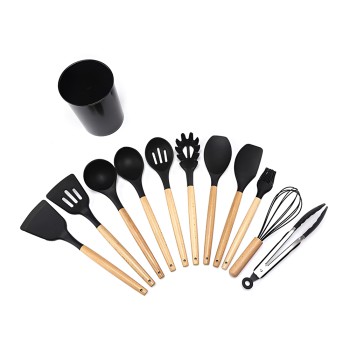 Kitchen Utensils 12 Pcs Set (Small Size), Black
