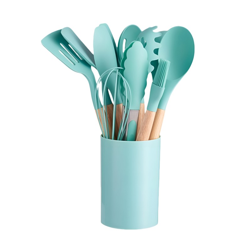 Kitchen Utensils 12 Pcs Set (Small Size), Light Blue