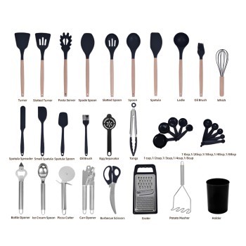 Kitchen Utensils 44 Pcs Set, Black