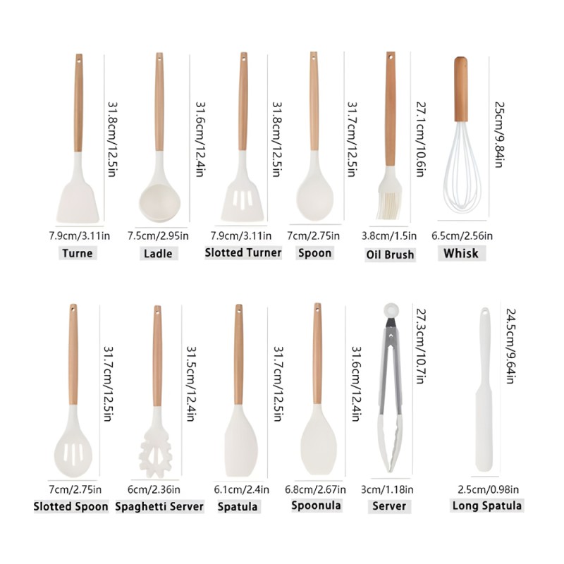 Kitchen Utensils 44 Pcs Set, White