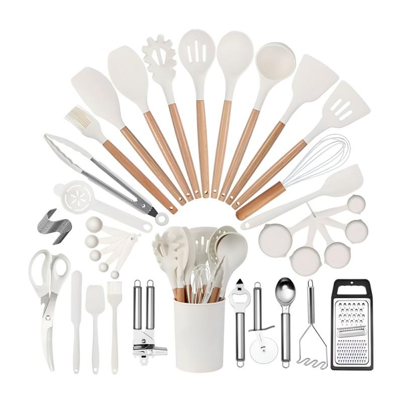 Kitchen Utensils 44 Pcs Set, White