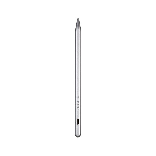 Tucano Stylus Pen Active Magnetic for iPad 7/8/9/10th gen | Air 10.9 4/5th gen | Pro 11 3/4th gen | Pro 12.9 5/6th gen | iPad Mini, Silver