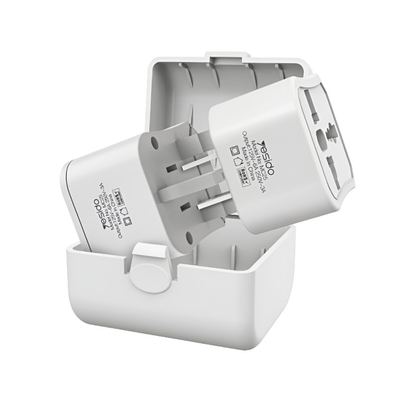 Yesido Universal Charger Plug Convertor MC25, White
