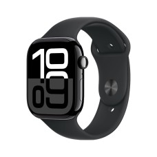Apple Watch Series 10 GPS+LTE 46mm MWY43 Jet Black Aluminium Case, Black Sport Band, M/L