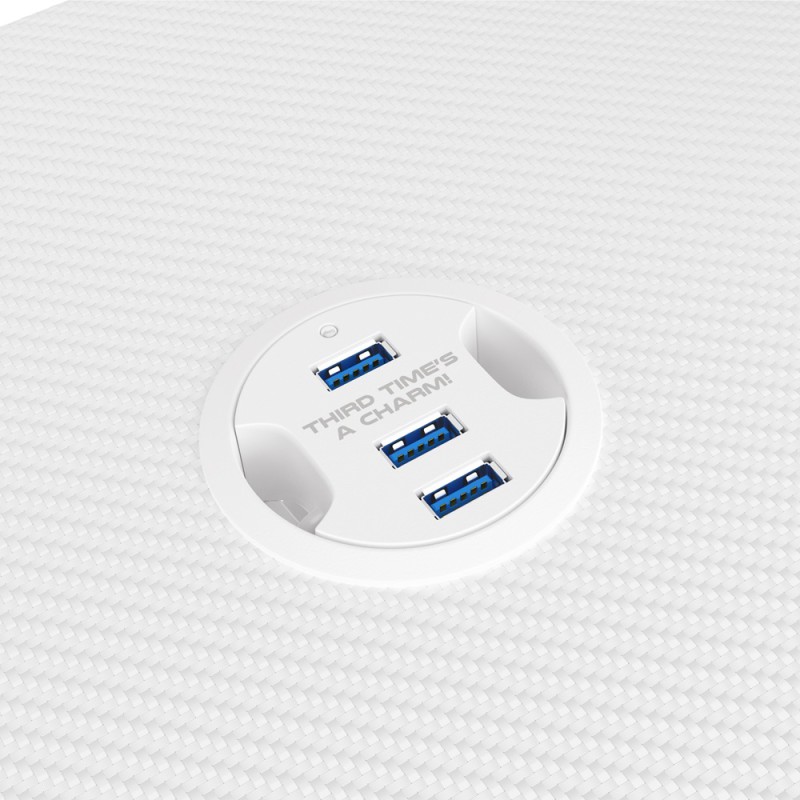 Genesis Desk Gaming Holm 320, RGB White (Organizer, Wireless Charger, Multiple holder, USB Hub, Remote Controller, 120x60x75cm)