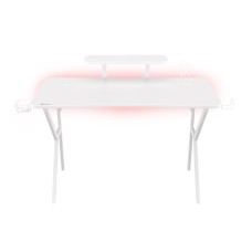 Genesis Desk Gaming Holm 320, RGB White (Organizer, Wireless Charger, Multiple holder, USB Hub, Remote Controller, 120x60x75cm)