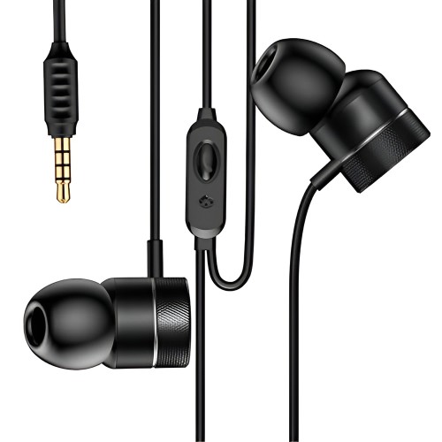 Baseus Earphones 3.5mm with Mic Encok H04, Black