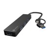Natec Mayfly 4-Port Black +Usb-A Adapter