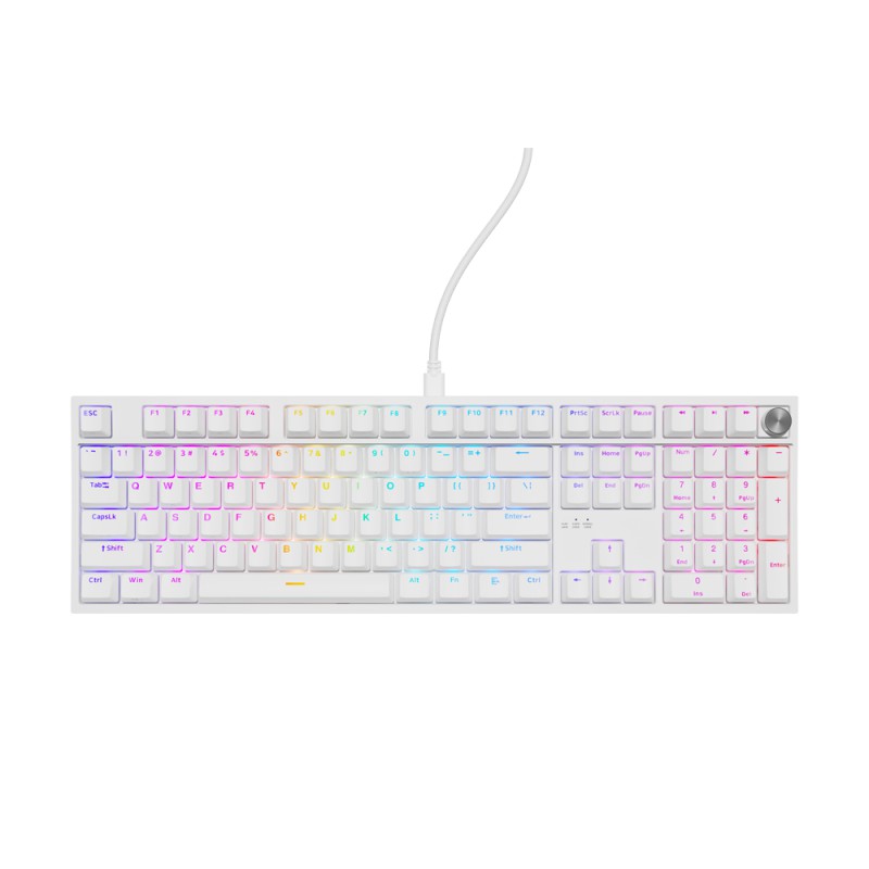 Genesis Mechanical Keyboard Thor 404 US Layout RGB Backlight Mechanical White Oetemu Peach Silent