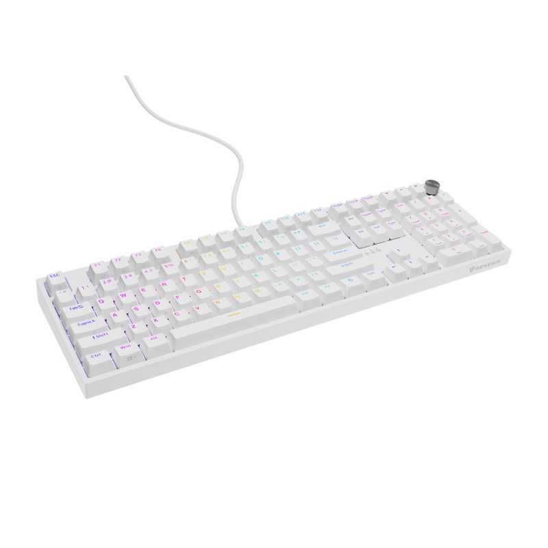 Genesis Mechanical Keyboard Thor 404 US Layout RGB Backlight Mechanical White Oetemu Peach Silent