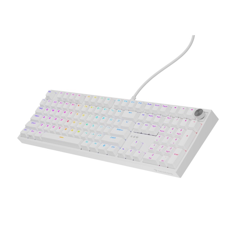 Genesis Mechanical Keyboard Thor 404 US Layout RGB Backlight Mechanical White Oetemu Peach Silent