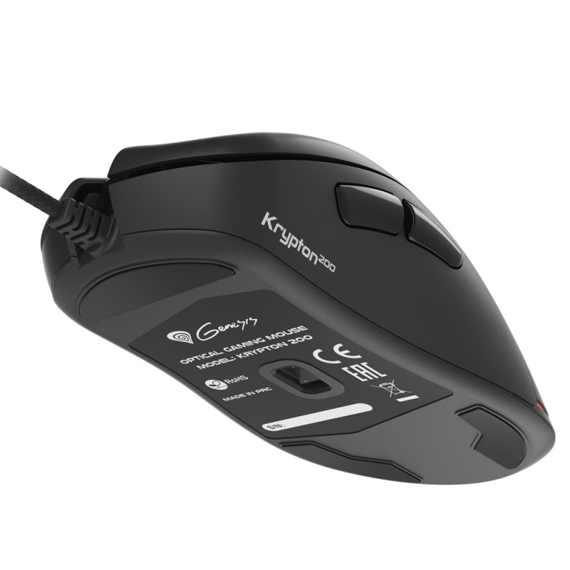 Genesis Mouse Krypton 200, 6400 DPI, RGB Illuminated, Silent, With Software, Black