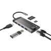 Natec Fowler Plus Hub Usb-c Multiport Adapter 8 In 1, Usb 3.0 3x, Hdmi 4k, Usb-c Pd, Rj45, Sd, Micro