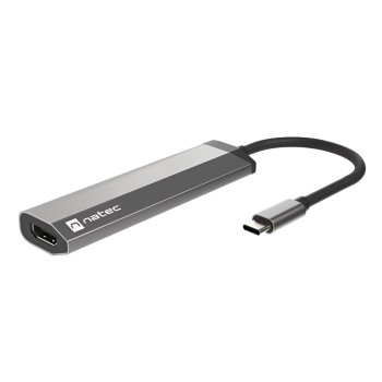 Natec Fowler Slim Usb-C Multiport Adapter 4 In 1  2x Usb 3.0 Hub, Hdmi 4k, Usb-C PD