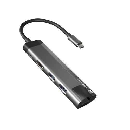 Natec Fowler Go Usb-C Multiport Adapter 5 In 1  2x Usb 3.0 Hub, Hdmi 4k, Usb-CPd, Rj45