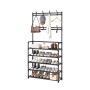 Organize Your Entryway with our 5-Tier Shoe Rack and Hanger, Holds up to 20 Pairs of Shoes.(Black, 5-Tier)