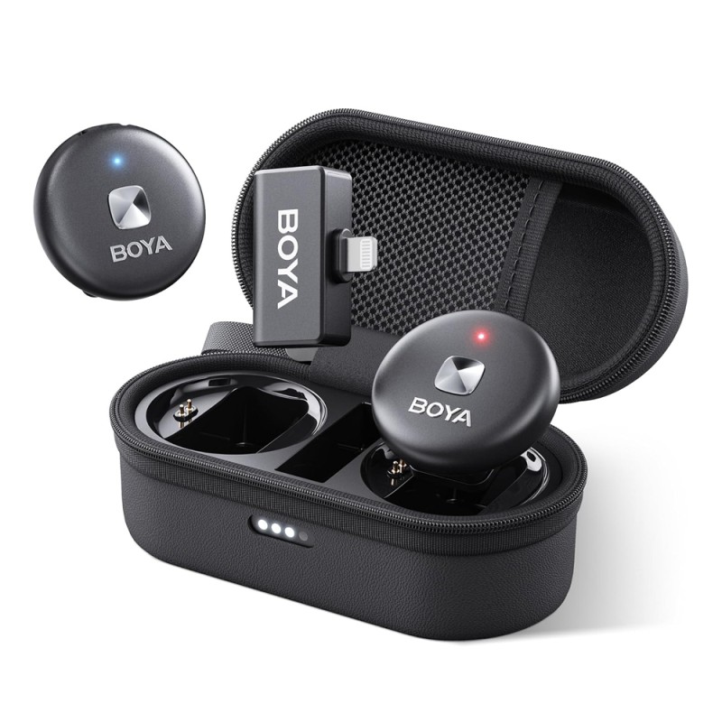 Boya Wireless Microphone Dual-Channel System (Omic-D-B), Lightning Jack, Black