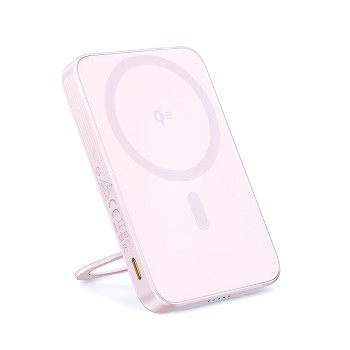 Baseus Power Bank Magsafe PicoGo Qi2 with Kickstand 5000mAh, 20w with cable Type-C 0.3m, Pink