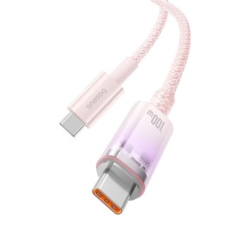 Baseus Cable Explorer Smart Temperature Type-C to Type-C 5A 100W 2m, Baby Pink
