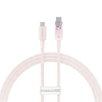 Baseus Cable Explorer Smart Temperature Type-C to Type-C 5A 100W 2m, Baby Pink