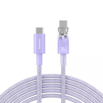 Baseus Cable Explorer Smart Temperature Type-C to Type-C 5A 100W 2m, Nebula Purple
