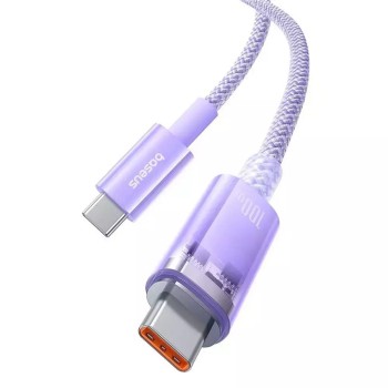 Baseus Cable Explorer Smart Temperature Type-C to Type-C 5A 100W 2m, Nebula Purple