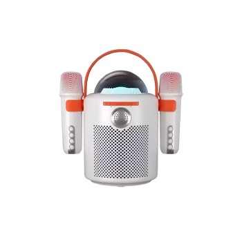 KTV Portable Karaoke Set With 2 Microphone and Speaker Y11, 10W, White 