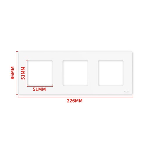 Moes Star Ring Switch Panel EU Version 3 Gang, White