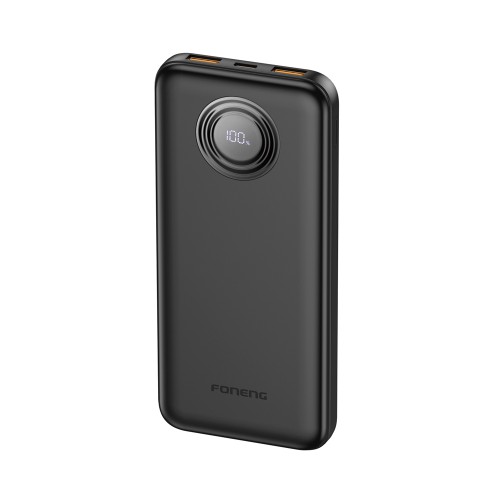 Foneng Power Bank with Digital Display 10000 mAh, 22.5W, Black