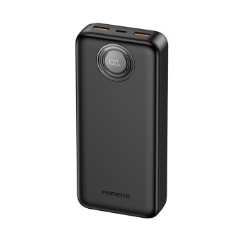 Foneng Power Bank with Digital Display 20000 mAh, 22.5W, Black