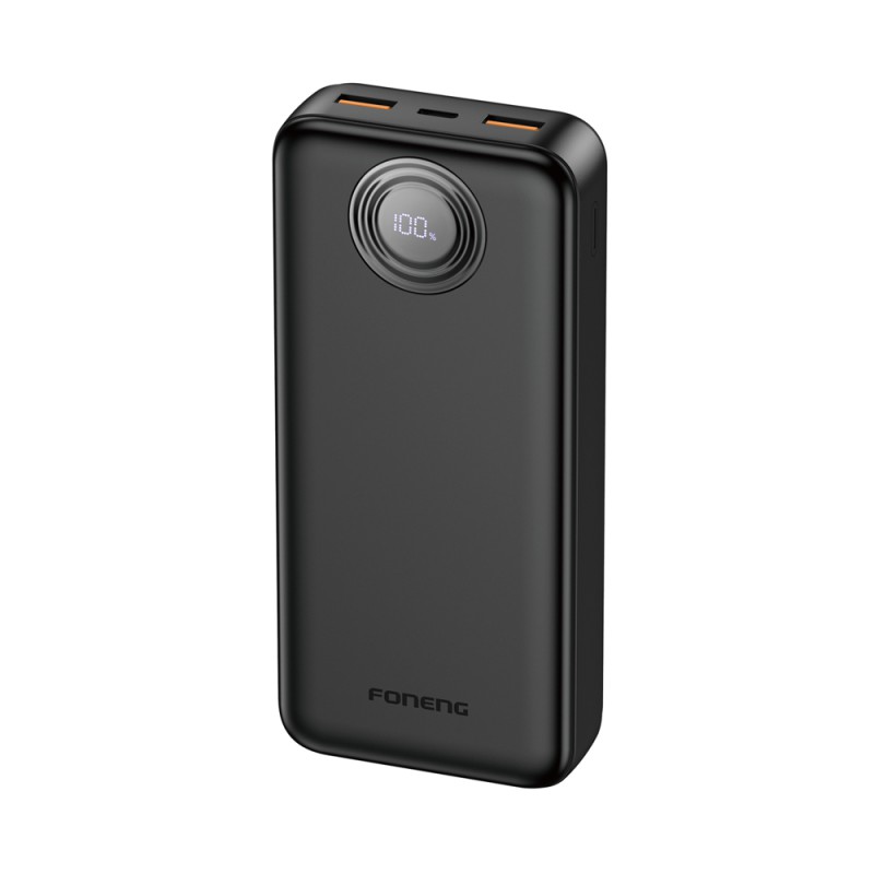 Foneng Power Bank with Digital Display 20000 mAh, 22.5W, Black