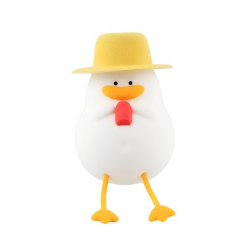 Cute Series Night Light Duck With A Hat, White