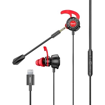 Remax Headphone Lightning RM-750 Gaming, Black-Red
