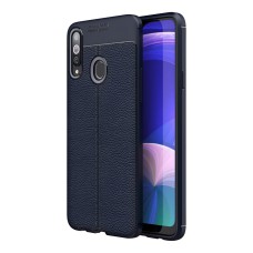 R Helmet Case TPU Leather Texture Samsung A20S, Blue