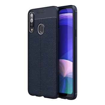R Helmet Case TPU Leather Texture Samsung A20S, Blue