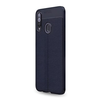 R Helmet Case TPU Leather Texture Samsung A20S, Blue