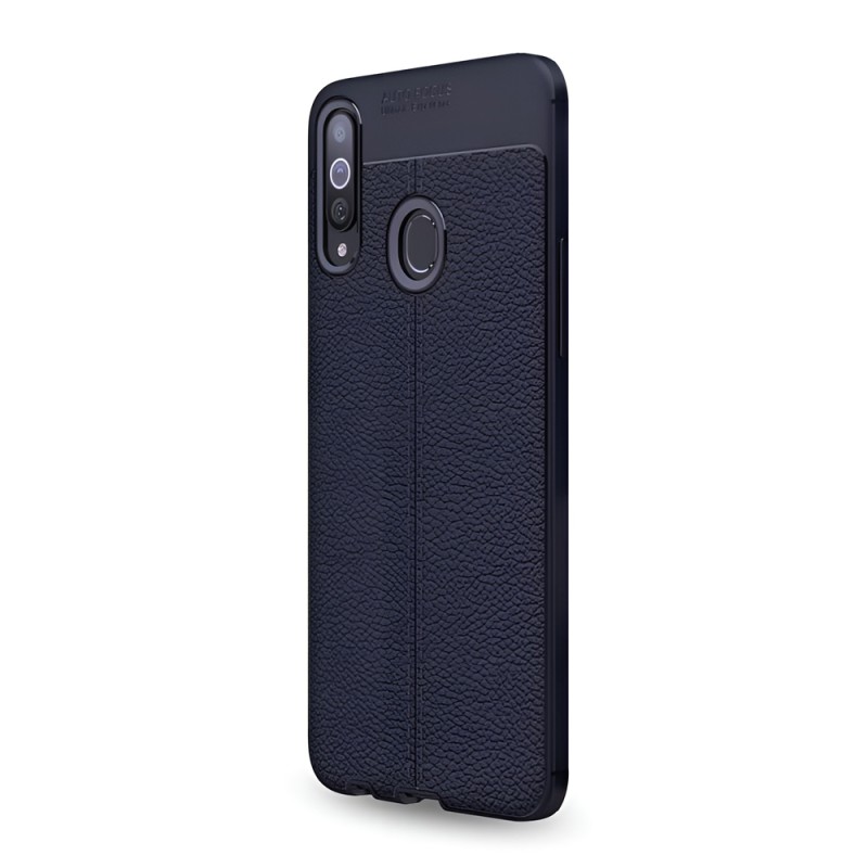 R Helmet Case TPU Leather Texture Samsung A20S, Blue R Helmet Case TPU Leather Texture Samsung A20S, Blue