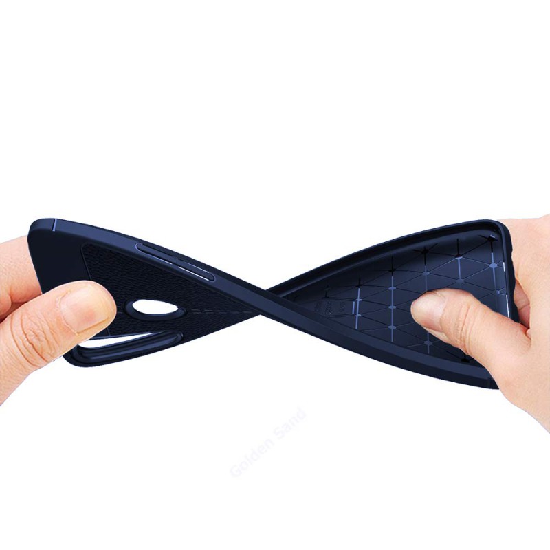 R Helmet Case TPU Leather Texture Samsung A20S, Blue R Helmet Case TPU Leather Texture Samsung A20S, Blue