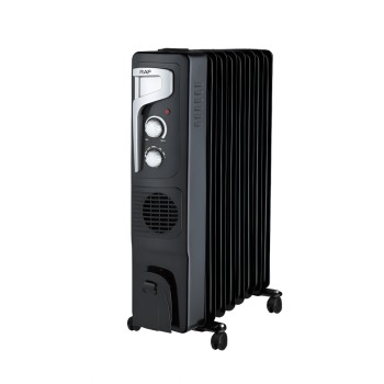 Raf Oil Radiator + Turbo Fan R.0929B, 9 Sections, 2400W, Black
