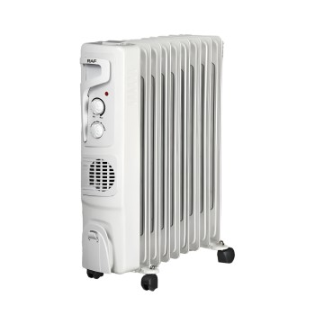 Raf Oil Radiator + Turbo Fan R.0929W, 9 Sections, 2400W, White
