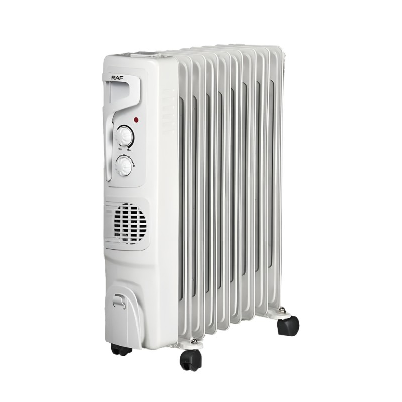 Raf Oil Radiator + Turbo Fan R.0929W, 9 Sections, 2400W, White